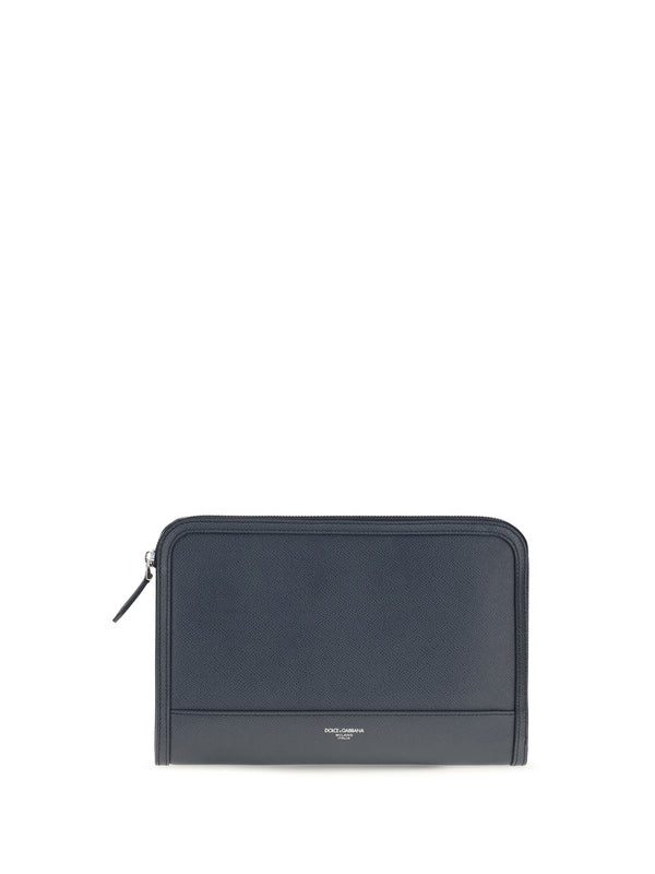Dolce & Gabbana 100% calf leather Bos Taurus travel wallet in blue