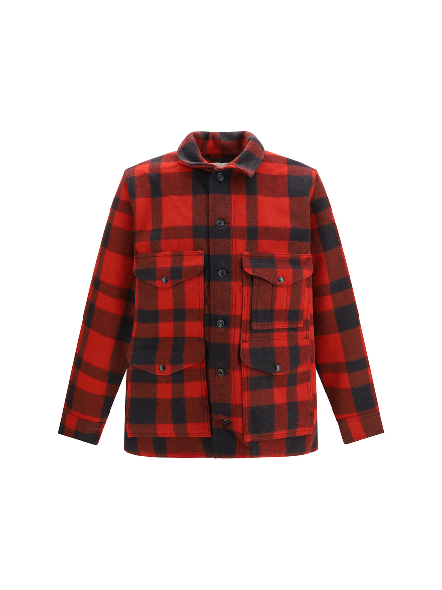 Mackinaw Cruiser Wool Jacket Red/clack Plaid Fleece Ovis Aries