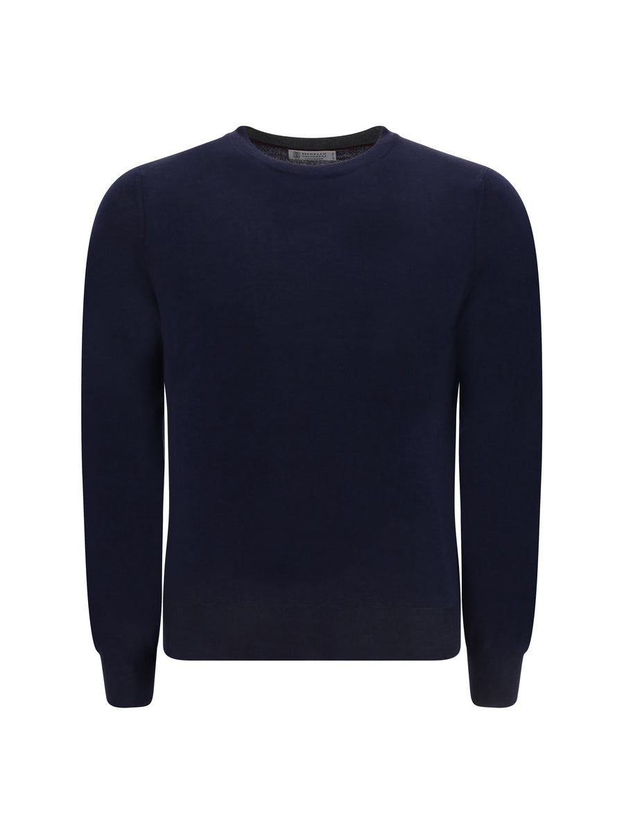 Sweater Virgin Wool Navy-Grey Navy/dark Grey Fleece