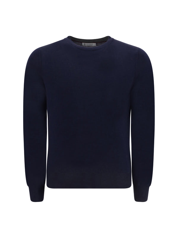 Sweater Virgin Wool Navy-Grey Navy/dark Grey Fleece