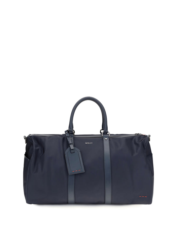 Kiton 100% nylon travel duffel bag in navy