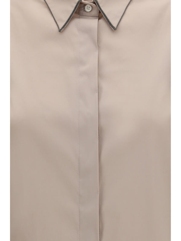 Sleeveless Shirt Pale Oak Cotton