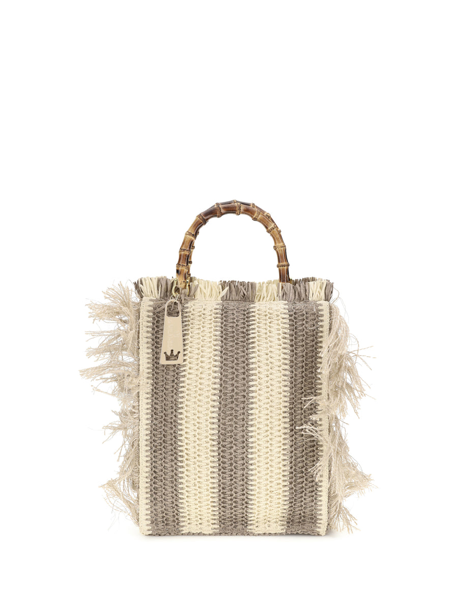 La Milanesa 100% Raffia tote bag in beige