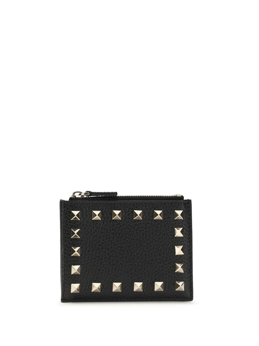 Valentino Garavani 100% calf leather (Bos Taurus) card case in black