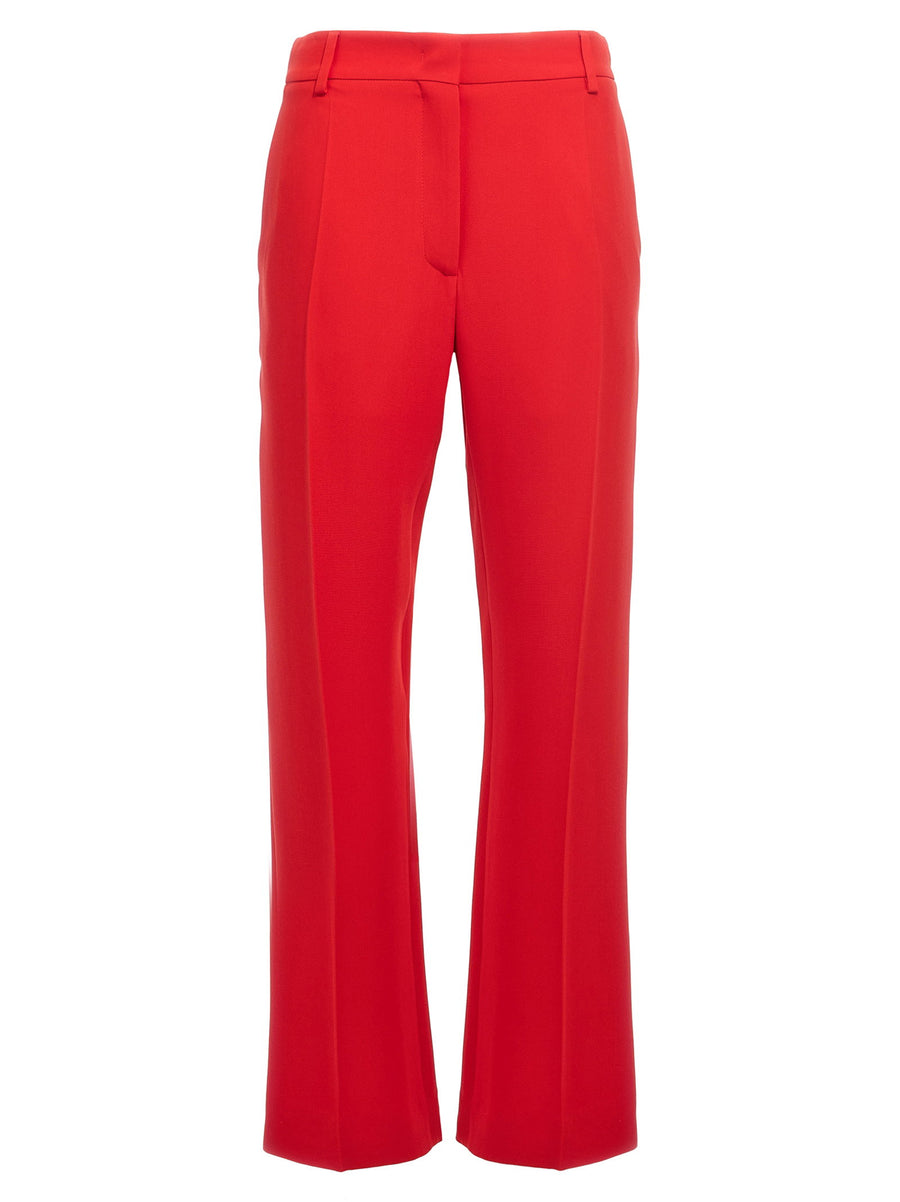 Valentino Garavani Silk Cady Trousers — Red