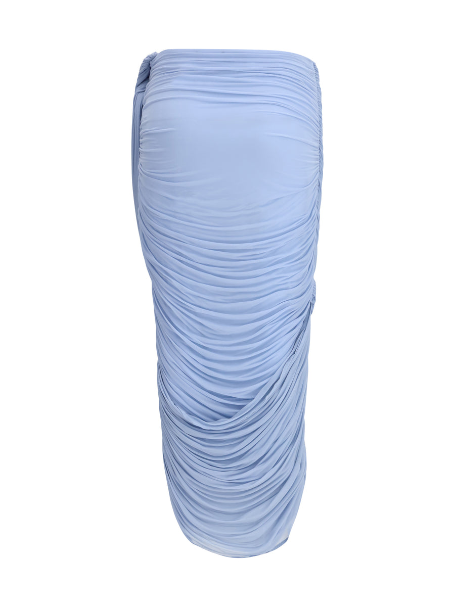Skirt Draped Midi Light Blue Cupro