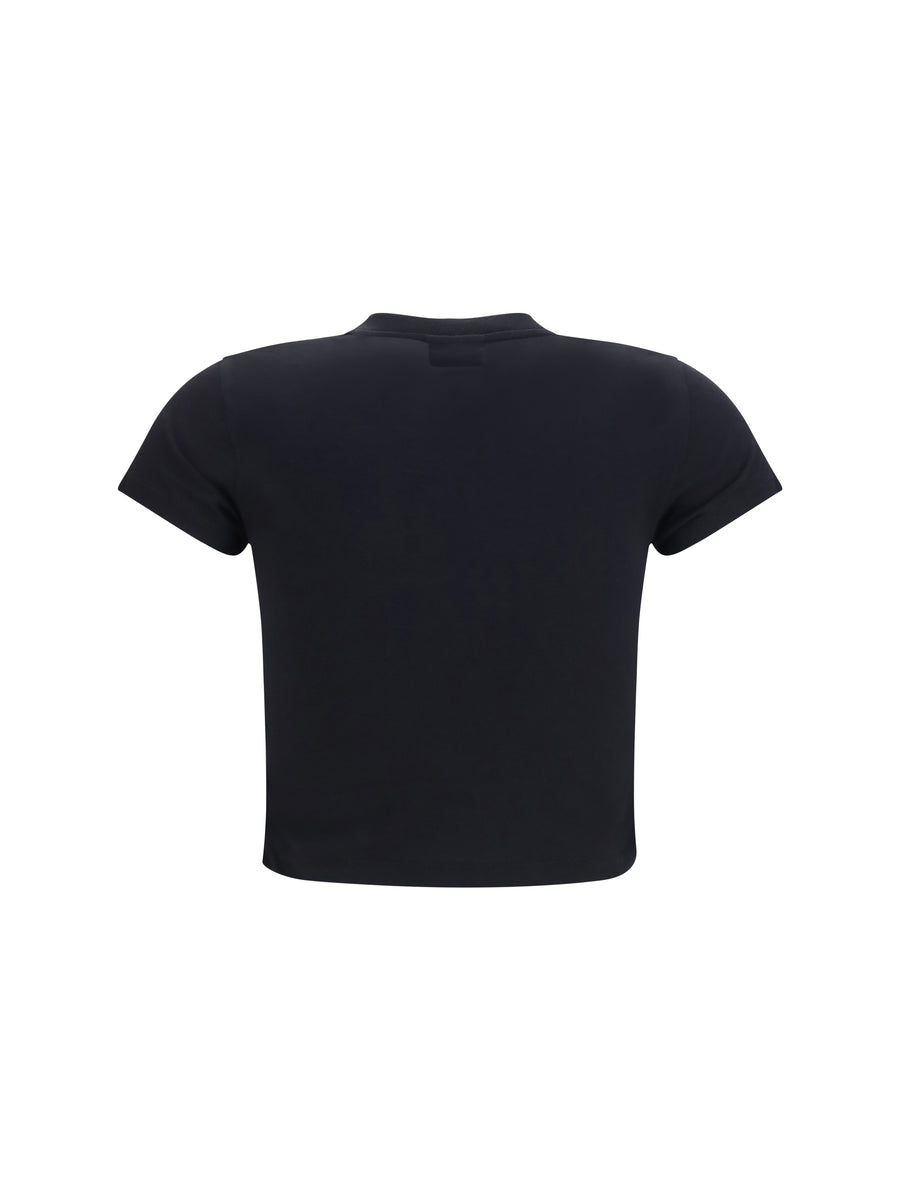 T-Shirt With Devoré Detail, Black Cotton T-shirts & Jerseys
