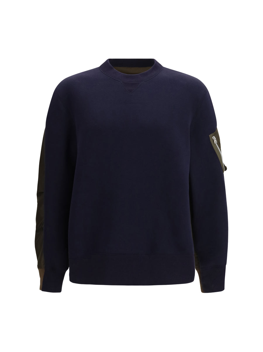 Sacai 50% cotton; 50% nylon sweatshirt in navy
