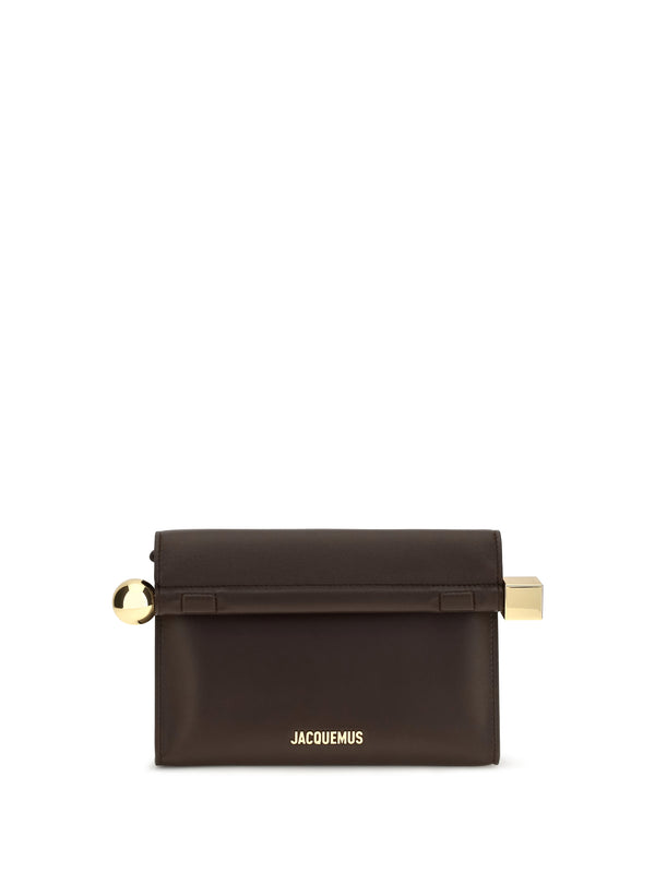Le Sac Rond Carre Midnight Brown Clutches