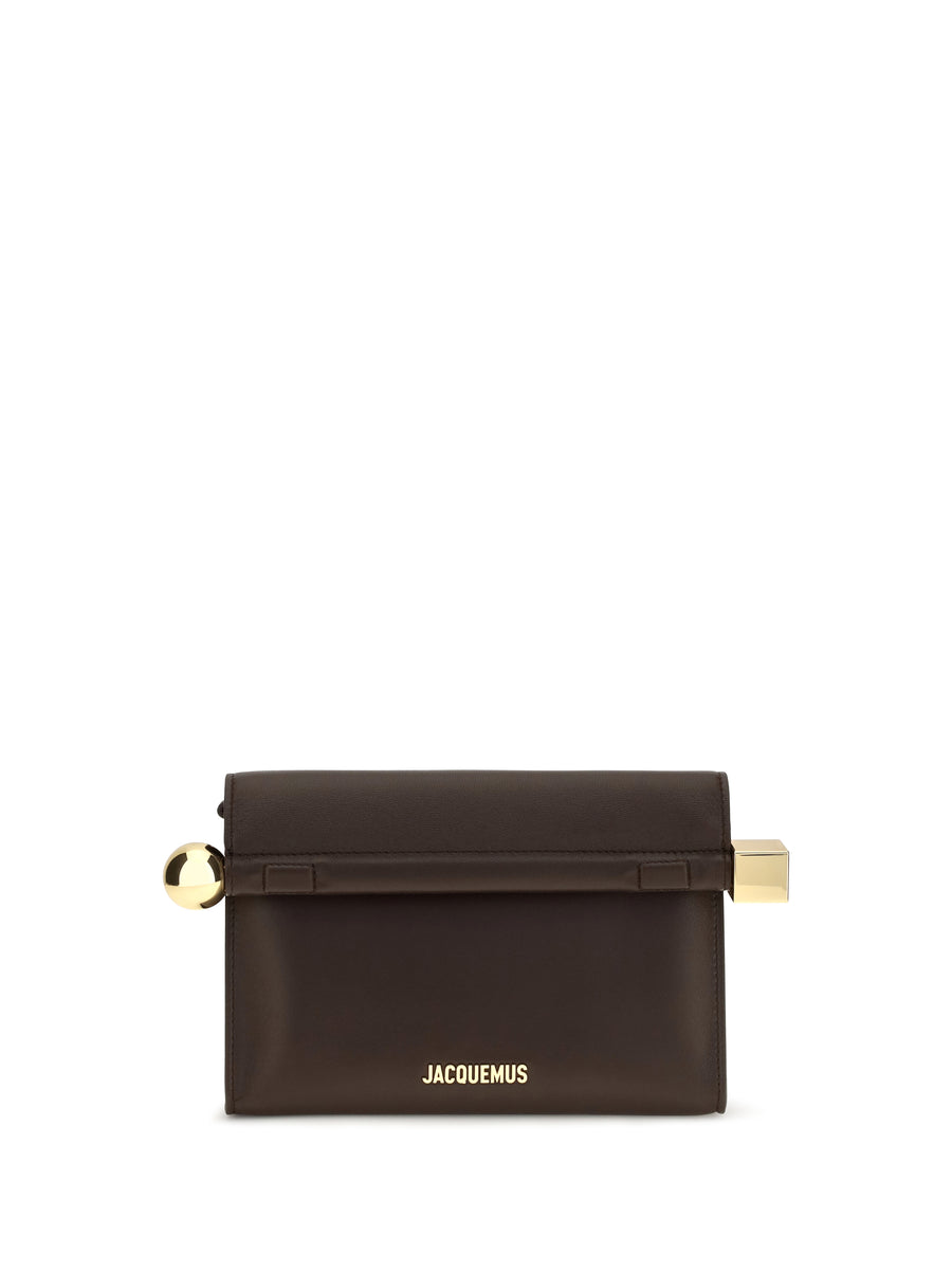 Le Sac Rond Carre Midnight Brown Clutches