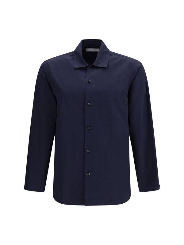 Umit Benan 96% cotton; 4% silk shirt in navy