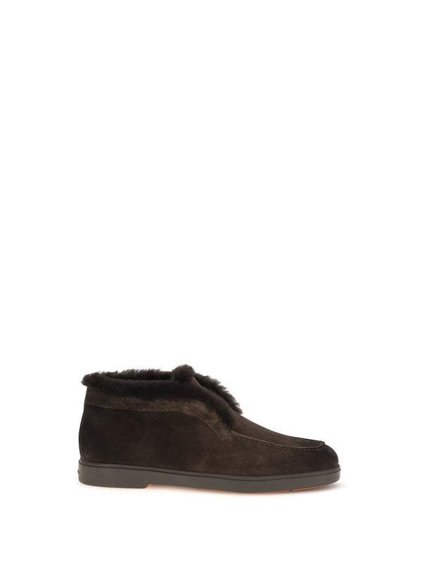Santoni Upper: 100% calf leather; Sole: 100% rubber ankle boot in brown