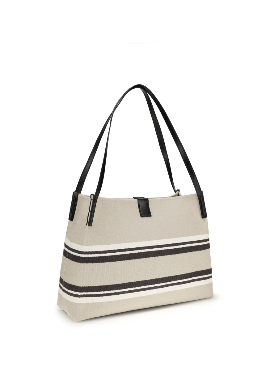 Shoulder Bag Release Natural-Black-Optical White Natural/black/optical Cotton
