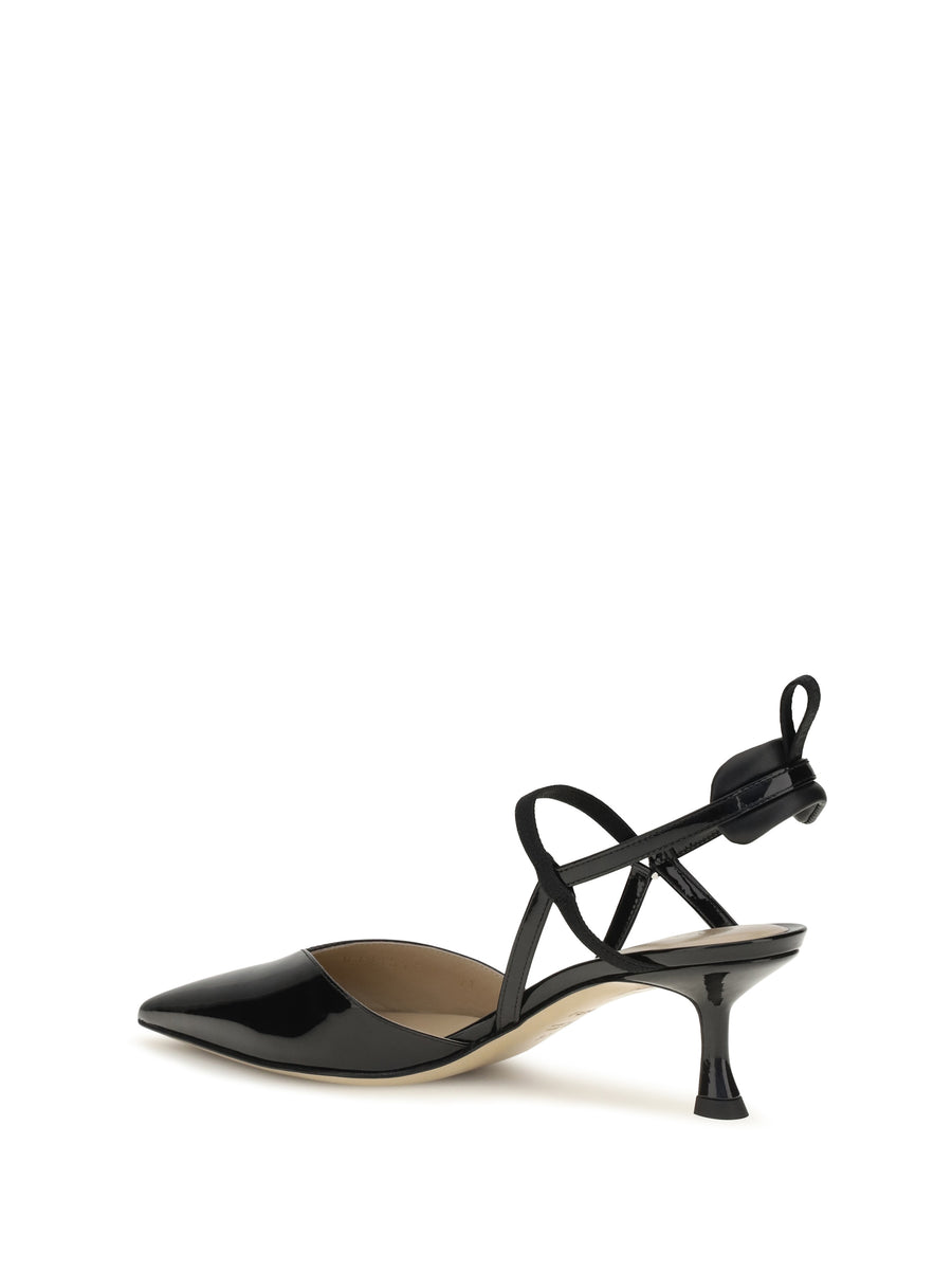 Slingback Pumps Colibrì Patent Leather Black Calf Sandal