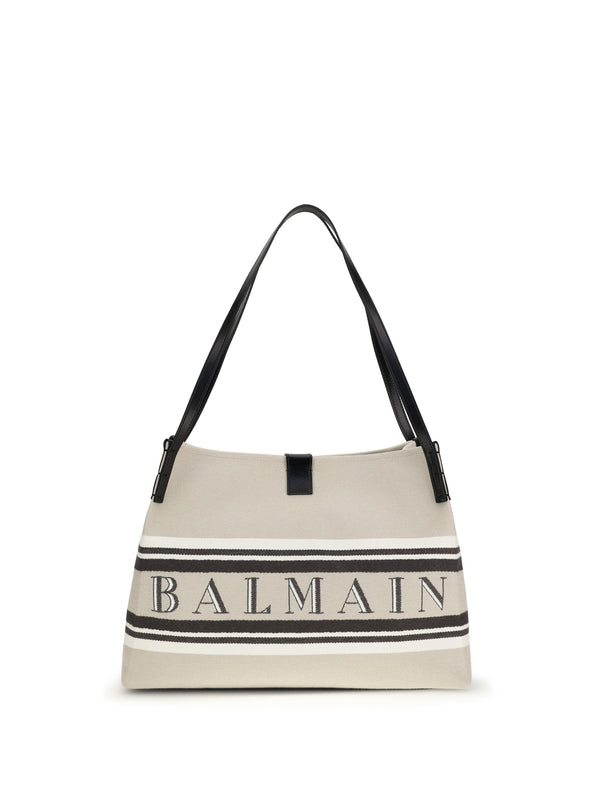 Balmain 84% cotton; 16% polyester shoulder bag in beige