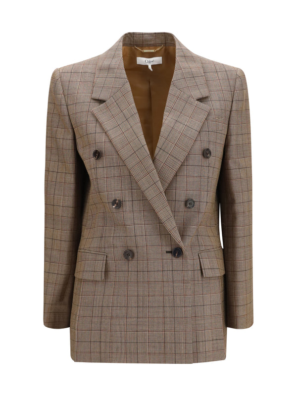 Chloé 100% Merino Wool Ovis Aries blazer in brown