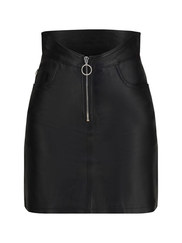 Fiorucci 100% lamb leather skirt in black