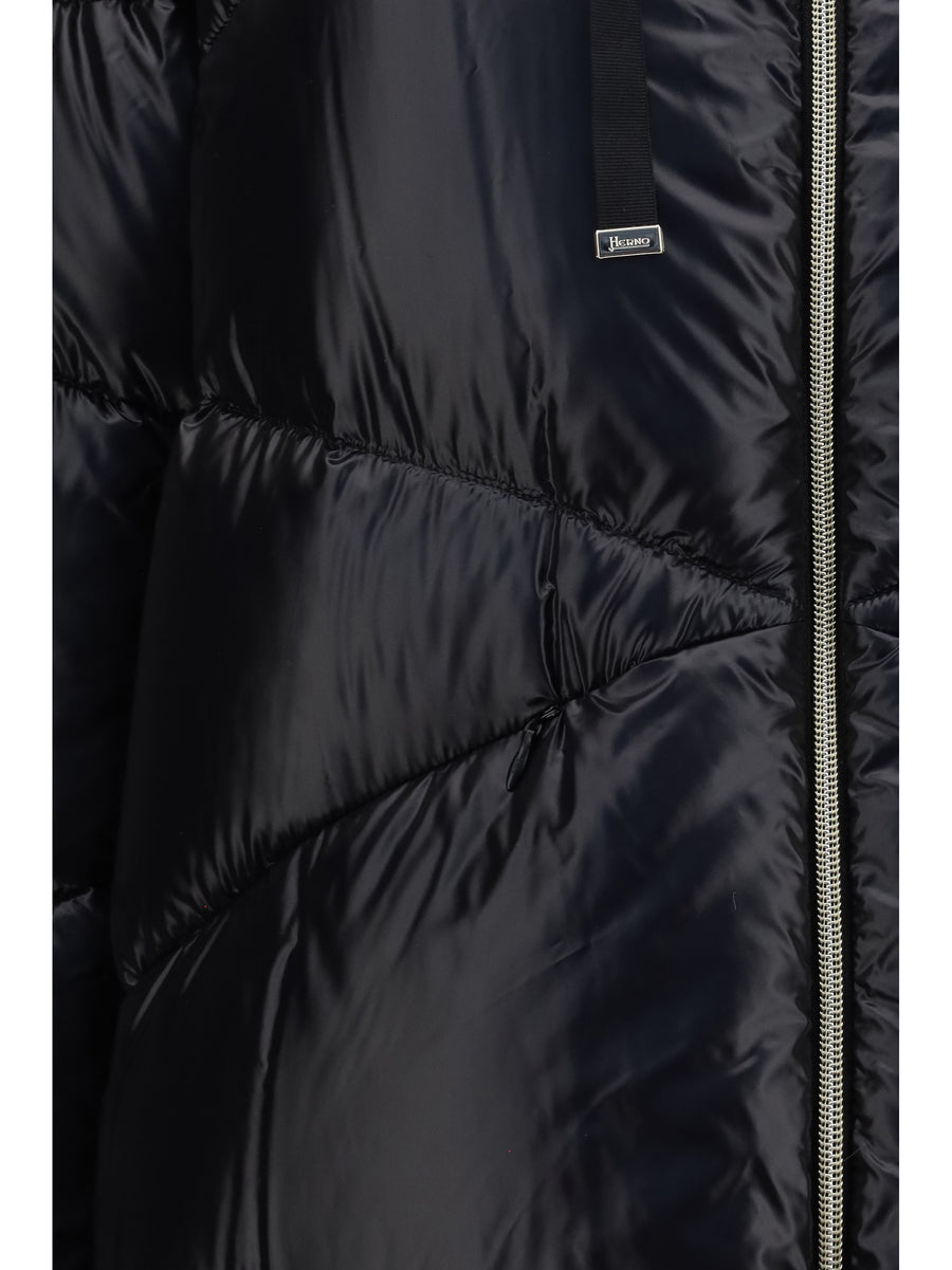 Quilted Drawstring Down Jacket — Black Goose (inner) Puffer