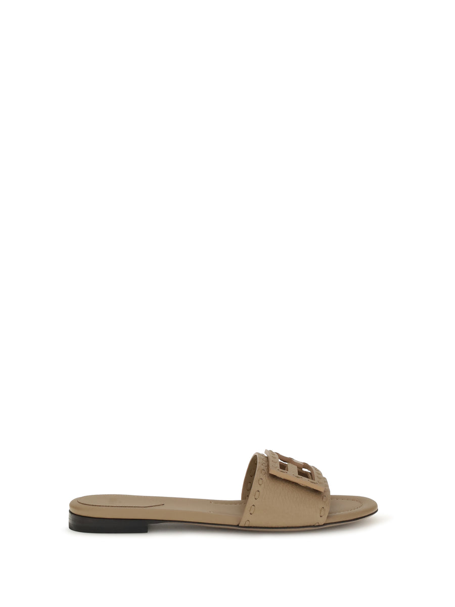 Fendi 100% Calf Leather Bos Taurus sandal in beige