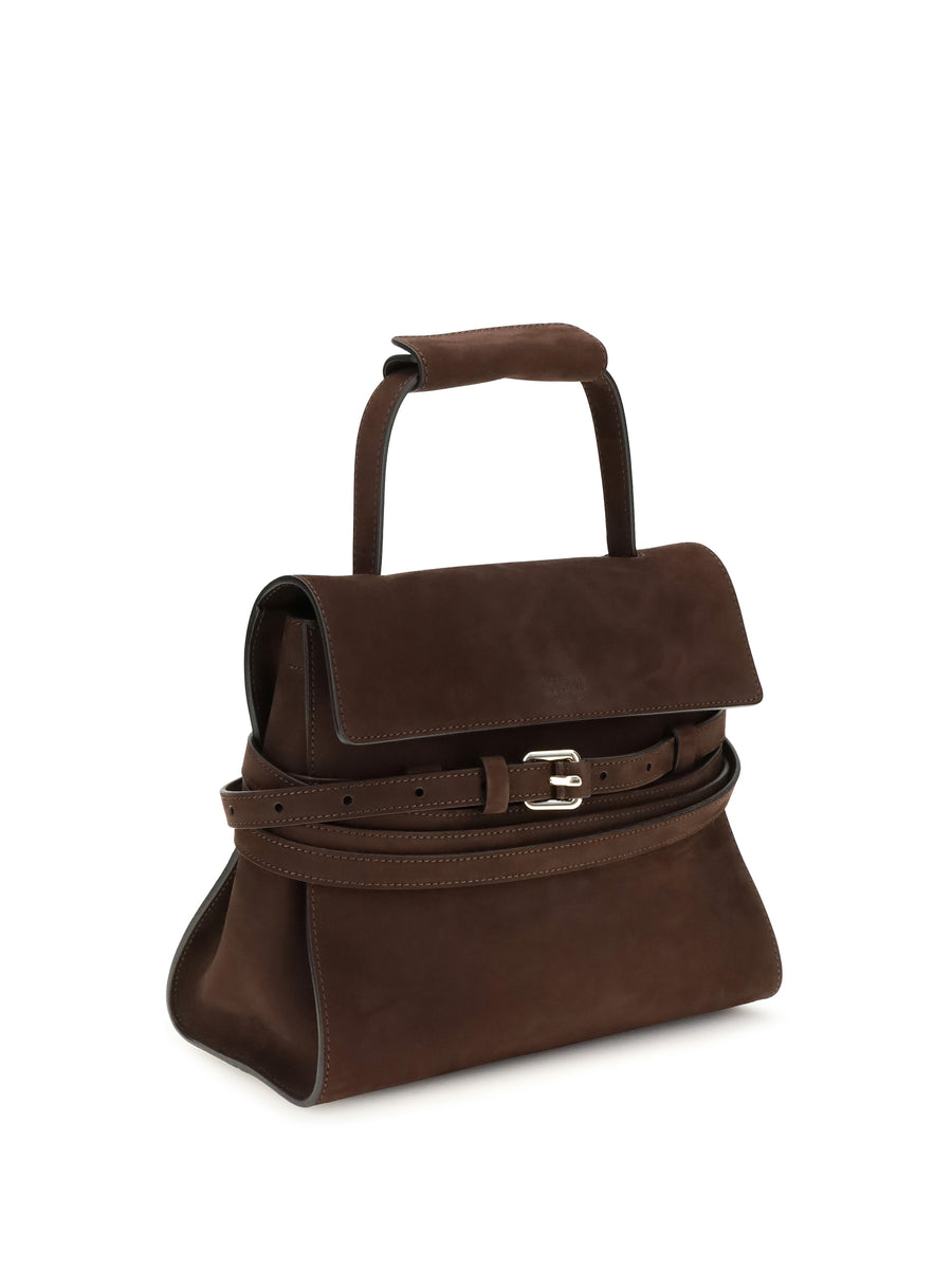 Handbag Nubuck Chocolate Leather Shoulder Bags