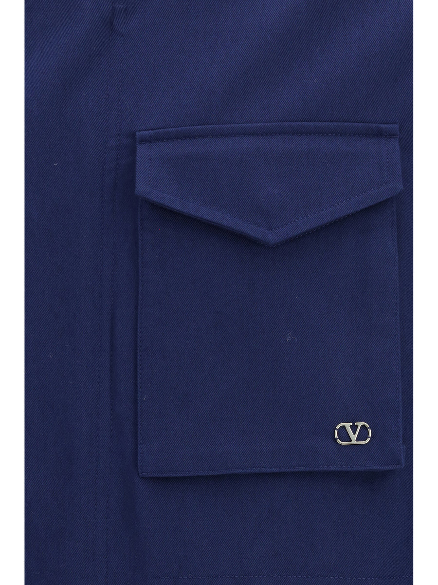 Caban Jacket Vlogo Bluette Cotton