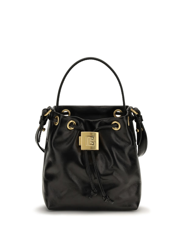Balmain 100% Calf Leather Bos Taurus bucket bag in black