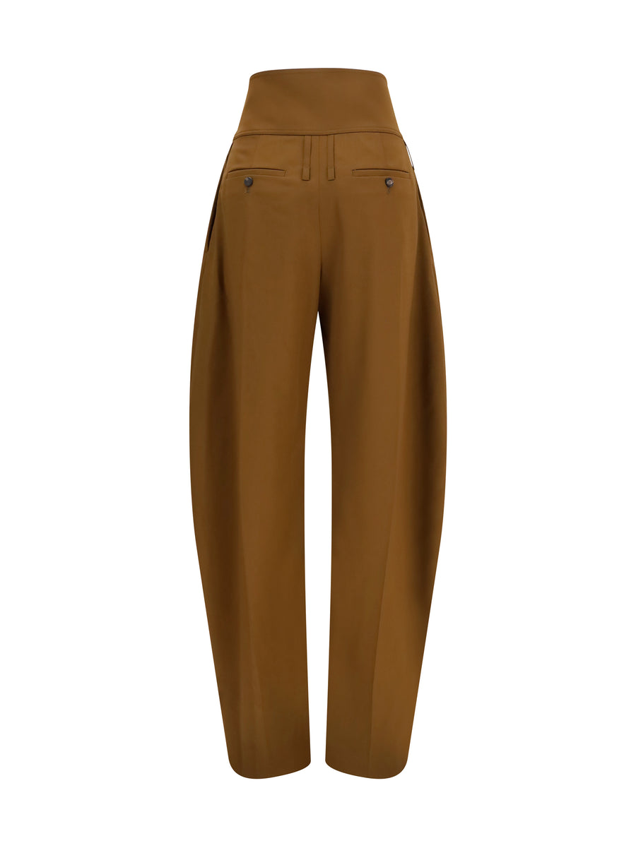 Pants Wide Balloon-Fit Zip Merino Wool Green (ovis Aries) Knitwear