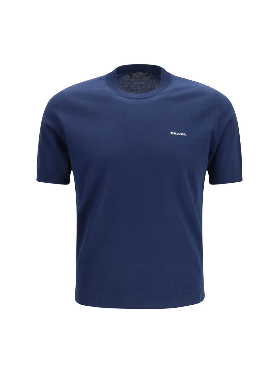 Prada 100% Cotton t-shirt in navy
