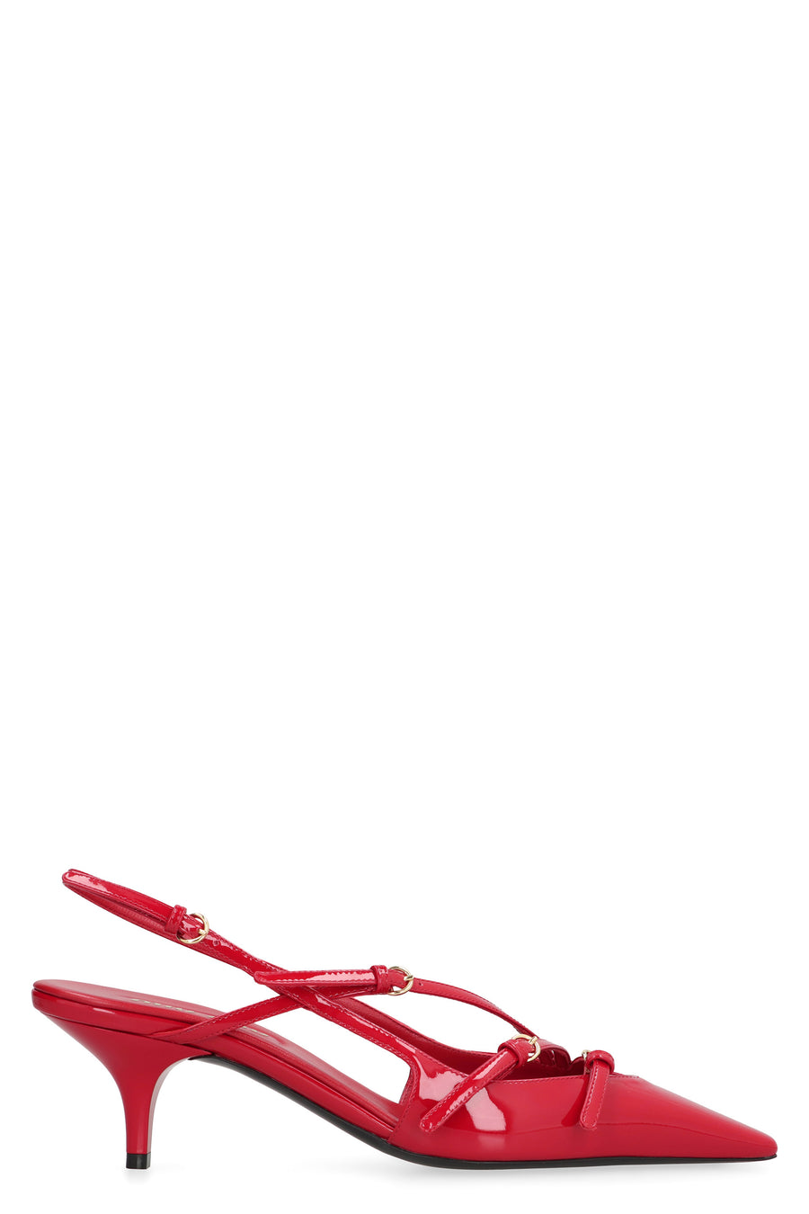 Patent Leather Slingback Pumps Red Calf