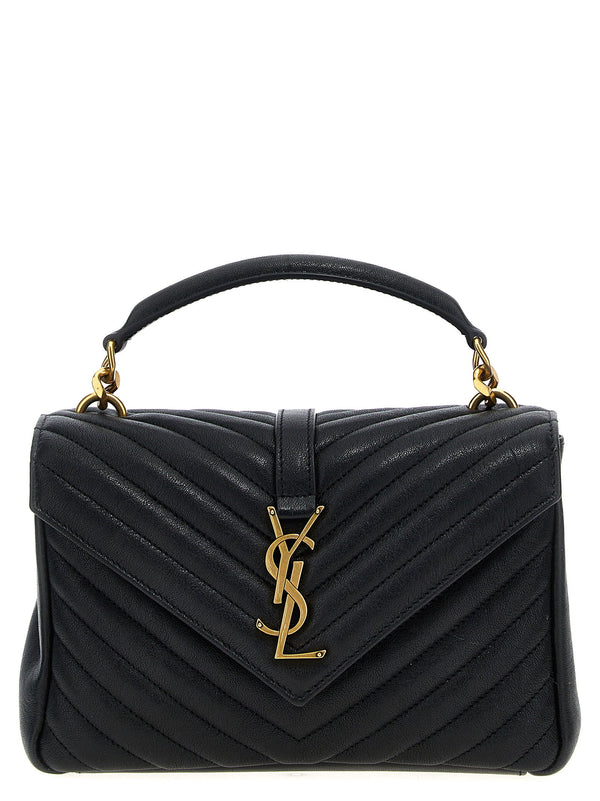 حقيبة جلد كتف مبطنة من Saint Laurent — أسود