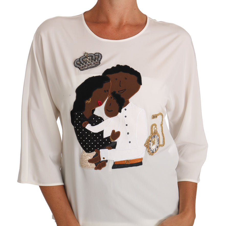 Dolce & Gabbana 91% Silk blouse in white