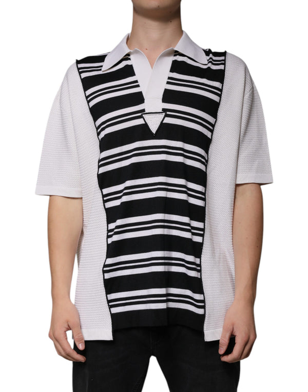 Dolce & Gabbana 74% Silk 23% Cotton 2% Cashmere 1% Nylon polo in white