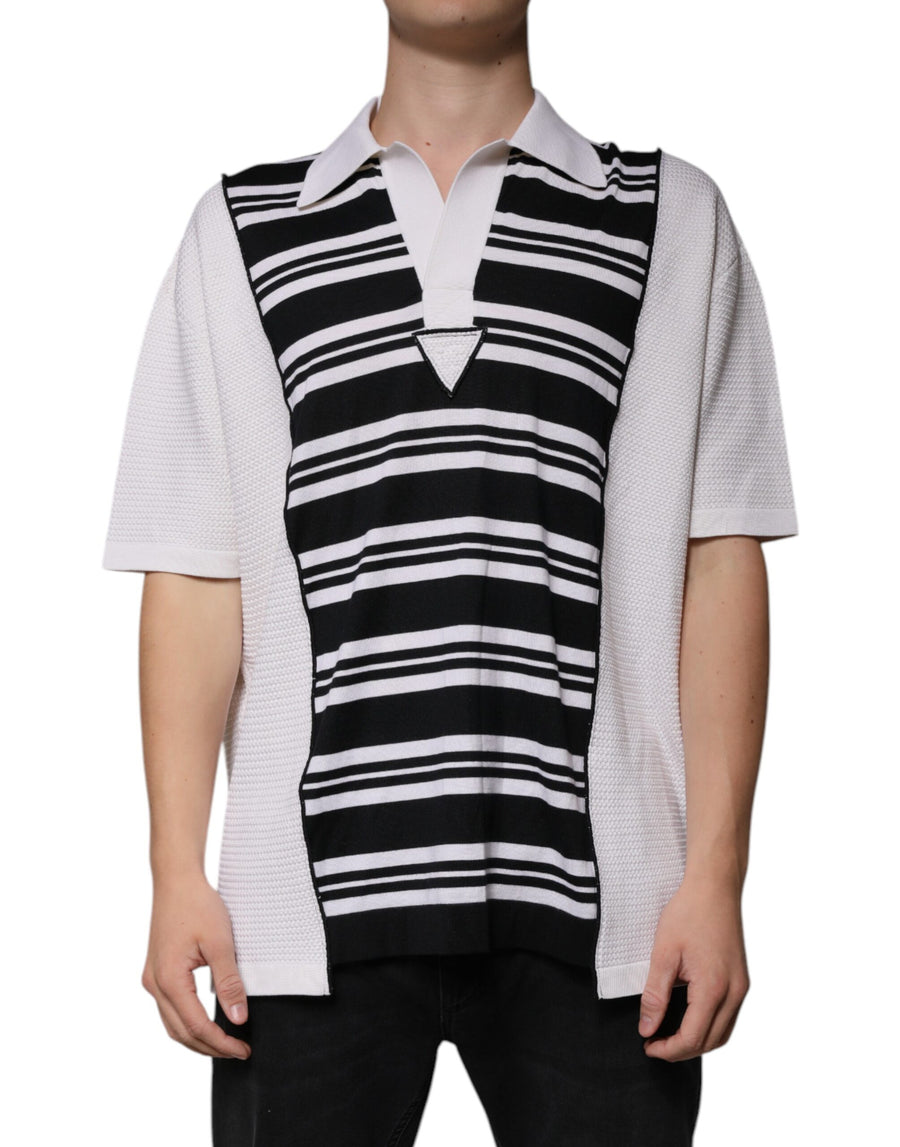 Dolce & Gabbana 74% Silk 23% Cotton 2% Cashmere 1% Nylon polo in white