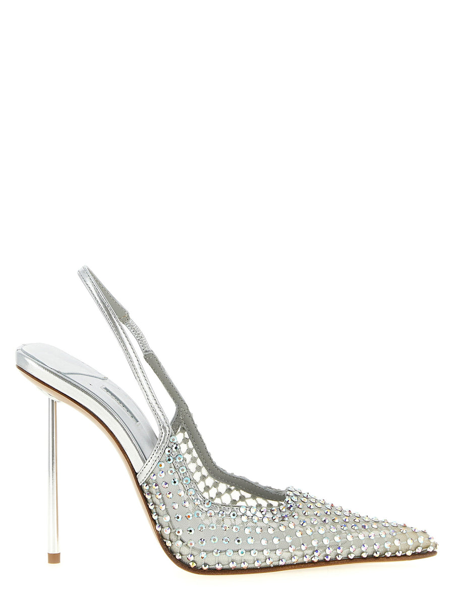 Le Silla Gilda Slingback Heel — Silver