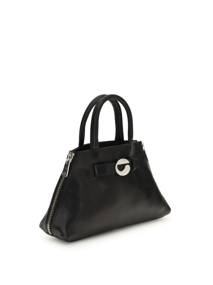 Mini Data Bag Black Calf Leather Shoulder