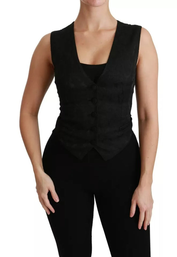 Dolce & Gabbana 43% Silk vest in black