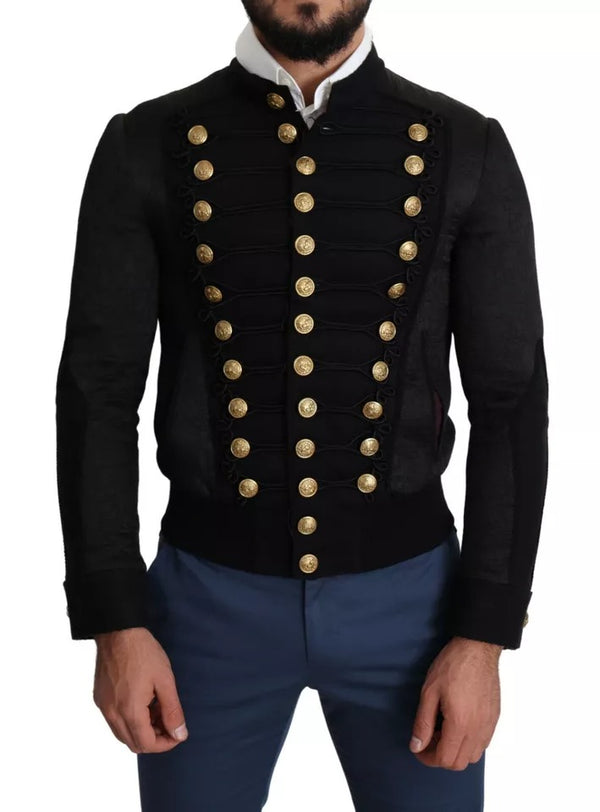 Dolce & Gabbana 42% Cotton 34% Polyester 20% Virgin Wool 4% Nylon jacket in black