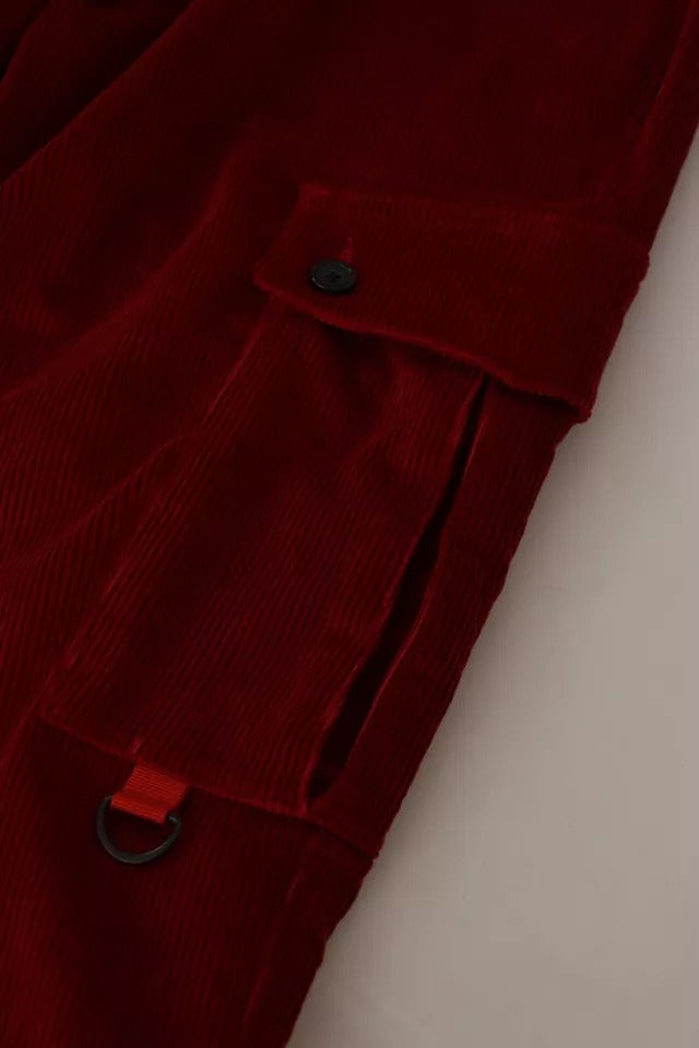 Dolce & Gabbana 100% Cotton cargo pants in red
