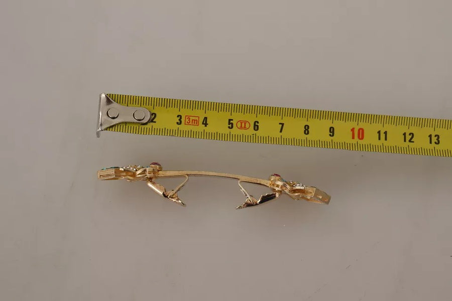Dolce & Gabbana 80% 925 Sterling Silver collar stop brooch in gold