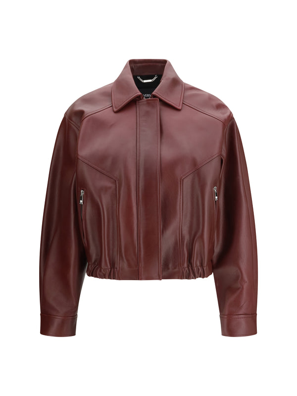 Versace 100% Calf Leather Bos Taurus jacket in burgundy