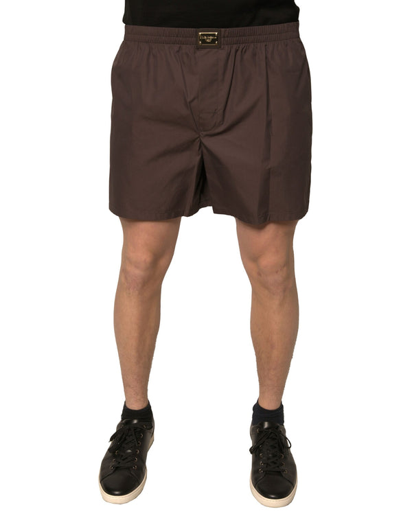 Dolce & Gabbana 81% Cotton bermuda shorts in brown