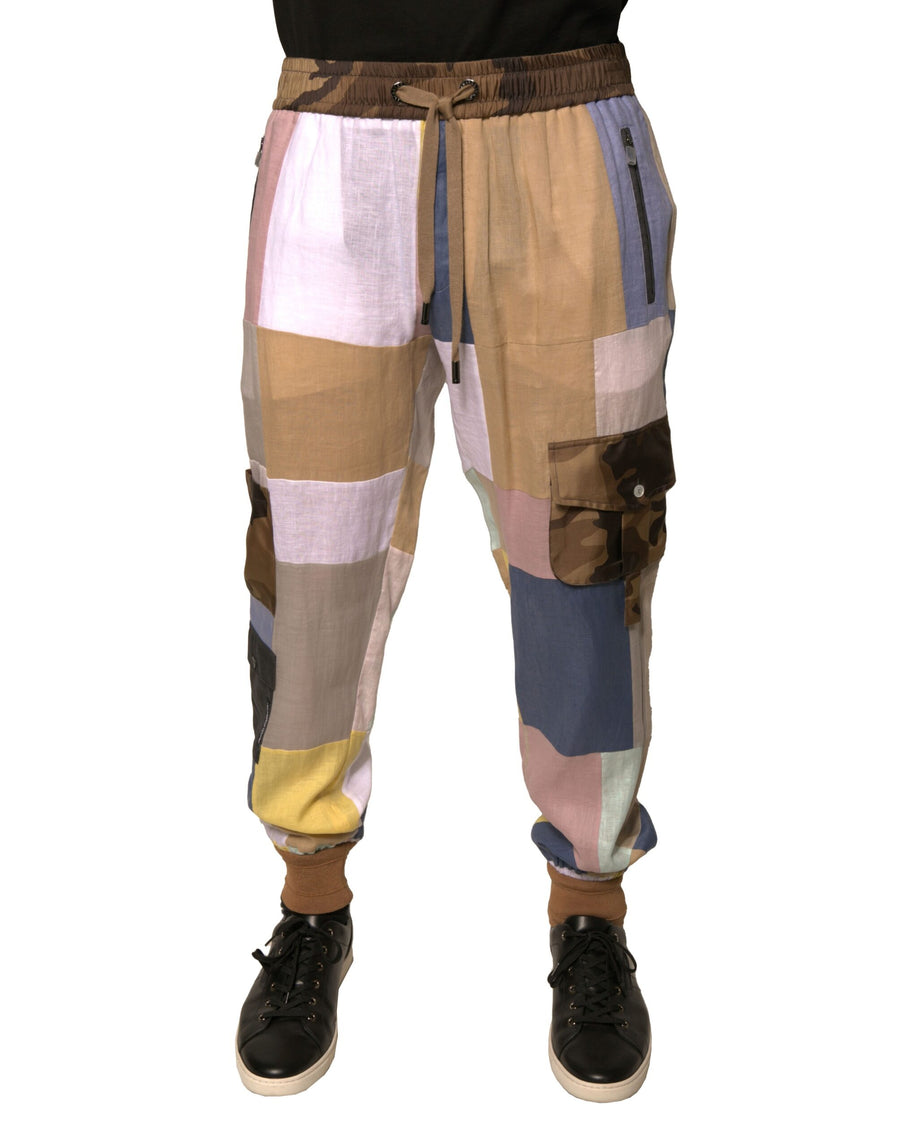 Dolce & Gabbana 85% Linen 10% Ramie 3% Silk 2% Virgin Wool joggers in multicolor