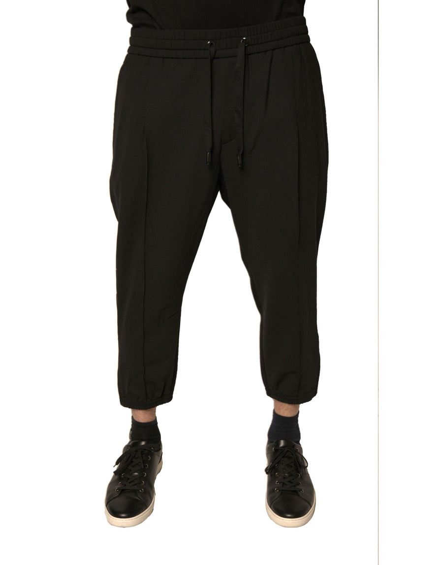 Dolce & Gabbana 29% Wool 27% Viscose 21% Polyester 17% Nylon 6% Elastane joggers in black