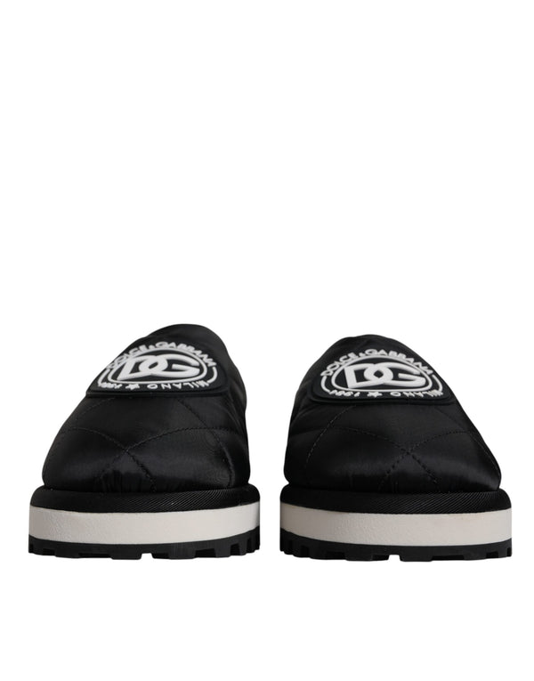 Dolce & Gabbana 60% Nylon 20% Viscose 10% PU 6% Polyester 4% Elastane slipper in black