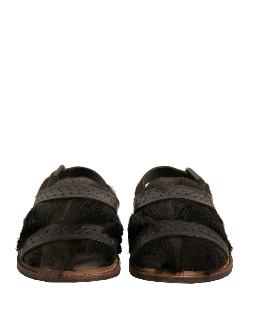 Dolce & Gabbana 60% Gazelle Hair sandal in green