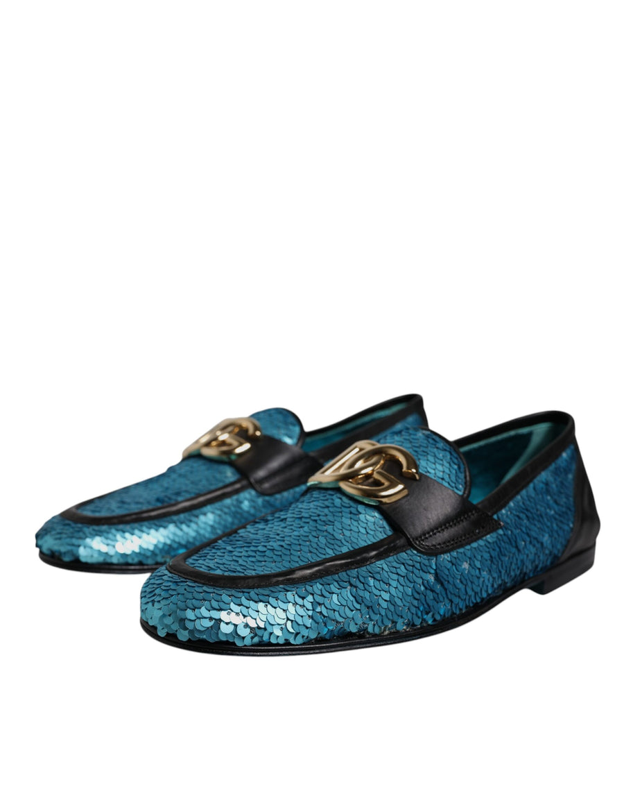 Dolce & Gabbana 50% PE 30% Polyester 20% Leather loafer in blue