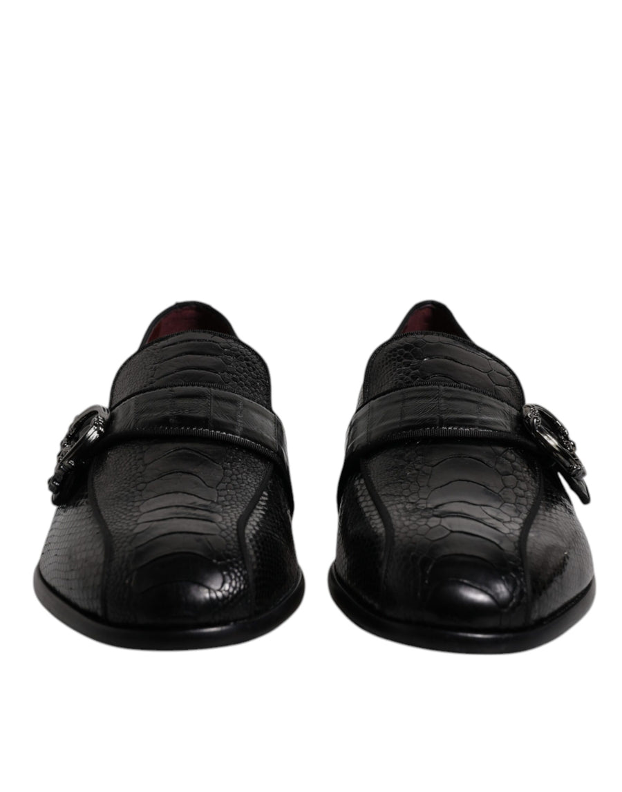 Dolce & Gabbana 45% Ostrich loafer in black