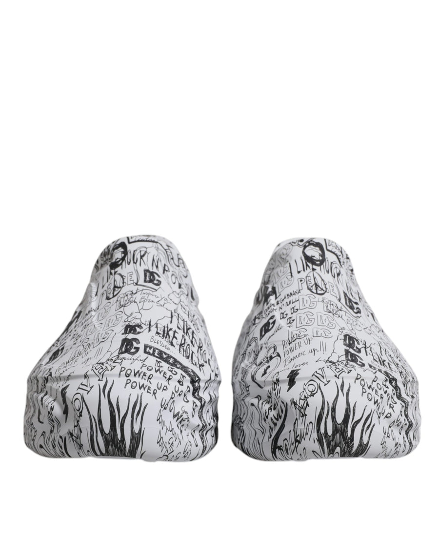White Black Graffiti Daymaster Sneakers Shoes Black/white Calf Leather