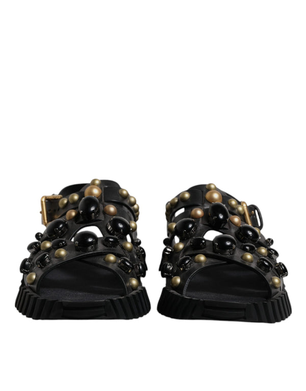 Dolce & Gabbana 100% Calfskin Leather sandals in black