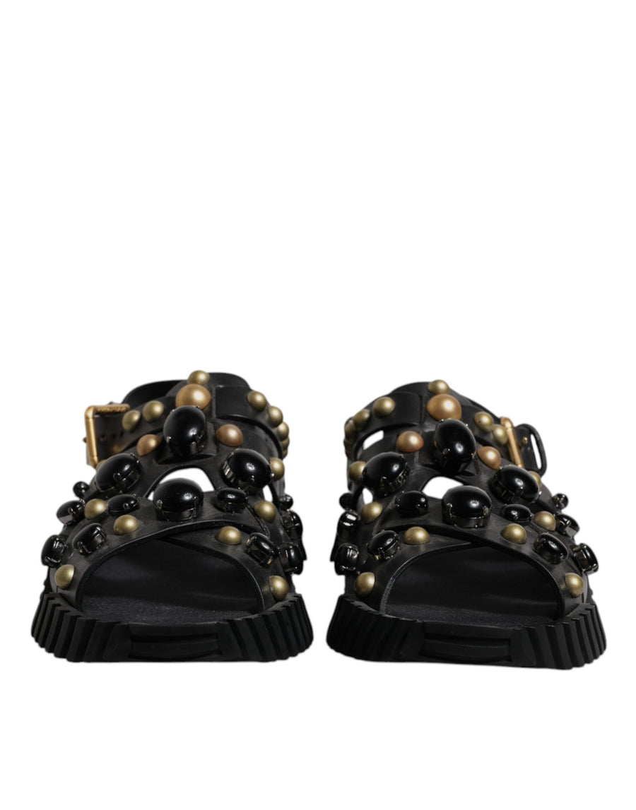 Dolce & Gabbana 100% Calfskin Leather sandals in black